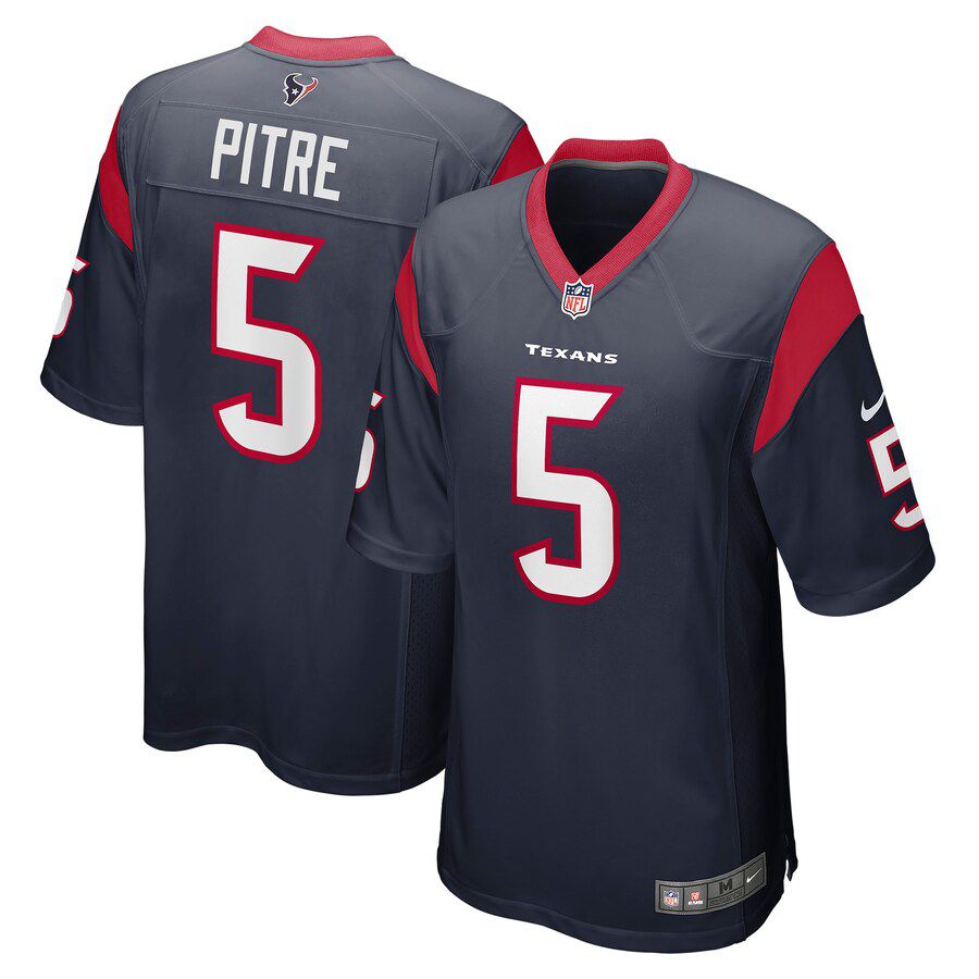 Men Houston Texans #5 Jalen Pitre Nike Navy Game Player NFL Jersey
